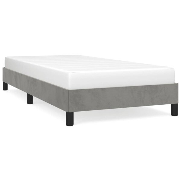 vidaXL Cadre de lit sans matelas gris clair 100x200 cm velours