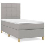vidaXL Sommier à lattes de lit et matelas Gris clair 90x190 cm Tissu