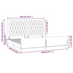 vidaXL Cadre de lit avec tête de lit Gris clair 200x200 cm Tissu