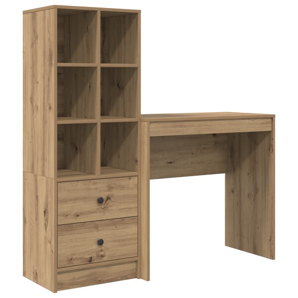 vidaXL Bureau avec rangement Chêne artisanal en bois d'ingénierie
