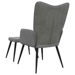 vidaXL Chaise de relaxation avec tabouret Gris foncé Tissu