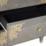 vidaXL Cabinet de chevet Gris 50 x 33 x 62 cm bois de manguier massif