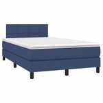 vidaXL Sommier à lattes de lit avec matelas bleu 120x190 cm tissu