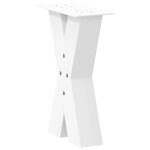 vidaXL Pieds de table basse en forme de X 2 pièces blanc 28 x (42-43) cm acier