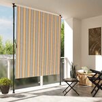 vidaXL Store roulant d'extérieur jaune et blanc 200x270 cm tissu acier