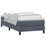 vidaXL Sommier à lattes de lit et matelas gris foncé 80x220 cm velours