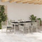 vidaXL Ensemble de salle à manger pour jardin 7 Pièces Gris clair