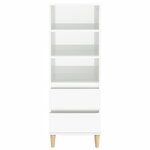 vidaXL Buffet haut Blanc brillant 40x36x110 cm Bois d'ingénierie
