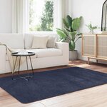 vidaXL Tapis Shaggy à poils longs NAVARRA bleu marine 130x200 cm