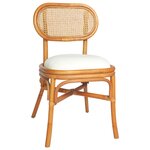 vidaXL Chaises à manger lot de 6 marron clair Lin
