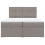 vidaXL Sommier à lattes de lit avec matelas Taupe 200x200 cm Tissu