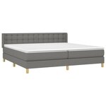 vidaXL Sommier à lattes de lit avec matelas Gris foncé 180x200cm Tissu