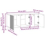 vidaXL Meuble TV 99 x 34 5 x 50 cm Chêne artisanal Bois d'ingénierie