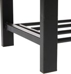 Banc de rangement à chaussures meuble assise tabouret en synthétique 2 niveaux marron 13_0000360