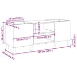 vidaXL Meuble à disques Blanc 121x38x48 cm Bois d'ingénierie