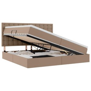 vidaXL Lit avec rangement et LED Cappuccino 200 x 200 cm Simili cuir