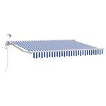 vidaXL Auvent rétractable électrique Bleu et Blanc 3 5 x 2 m