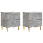 vidaXL Table de chevet 2 Pièces Gris béton 43 x 34 5 x 48 cm