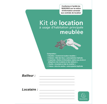 Kit De Location Meublée - Vert - X 10 - Exacompta