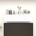 vidaXL Meubles TV muraux 4 Pièces Blanc et chêne sonoma 30 5x30x30 cm