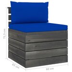 vidaXL Salon palette de jardin 9 Pièces avec coussins Bois de pin massif