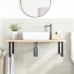 vidaXL Étagère de vasque murale acier et bois de chêne massif