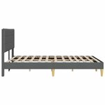 vidaXL Cadre de lit avec tête de lit Gris foncé 120 x 200 cm Tissu