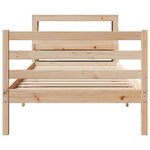 vidaXL Cadre de lit avec tête de lit 90x200 cm bois de pin massif