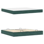 vidaXL Cadre de lit Vert foncé 200 x 200 cm Velours
