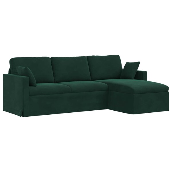 vidaXL Canapé Vert foncé 198 x 134 x 80 cm Velours