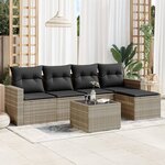 vidaXL Salon de jardin 6 Pièces avec coussins gris clair résine tressée