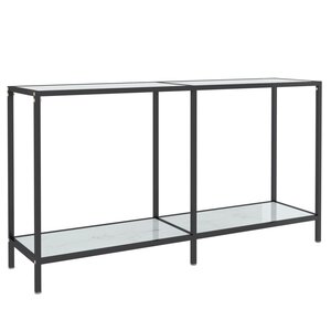 vidaXL Table console Blanc 140x35x75 5 cm Verre trempé