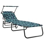 vidaXL Chaise longue pliante Multicolore 190 x 57 x 81 cm oxford