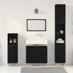 vidaXL Ensemble de mobilier de salle de bain 3 Pièces Chêne noir
