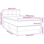 vidaXL Sommier à lattes de lit et matelas et LED Gris foncé 90x190 cm