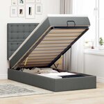 vidaXL Lit ottoman avec matelas et LED Gris foncé 80x200cm tissu