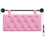 vidaXL Tête de lit suspendue Avec lumière LED Rose Tissu