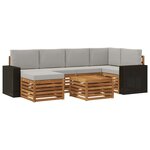 vidaXL Ensemble de canapé d'angle 7 Pièces Naturel et gris clair
