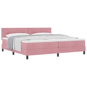 vidaXL Lit à ressorts avec tête de lit Rose 200 x 200 cm Velours
