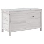 vidaXL Boîte de rangement de jardin blanc bois massif de sapin