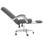 vidaXL Fauteuil inclinable de bureau Gris Similicuir