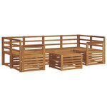 vidaXL Ensemble de canapés d'extérieur 7 Pièces Naturel