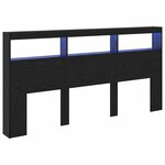 vidaXL Tête de lit Chêne noir 200 x 17 x 102 cm Bois d'ingénierie
