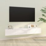 vidaXL Meubles TV muraux 2 Pièces blanc 100x30x30 cm bois d'ingénierie