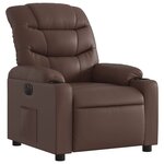 vidaXL Fauteuil inclinable électrique Marron Similicuir