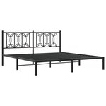 vidaXL Cadre de lit métal sans matelas et tête de lit noir 180x200 cm