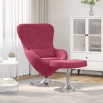 vidaXL Chaise œuf en velours rouge avec repose-pieds
