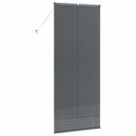vidaXL Store de Fenêtre avec des rideaux Gris foncé Aluminium