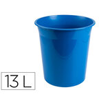 Corbeille papier q-connect plastique resistant 13l       275x285mm coloris bleu opaque