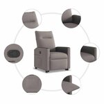 vidaXL Fauteuil inclinable taupe tissu